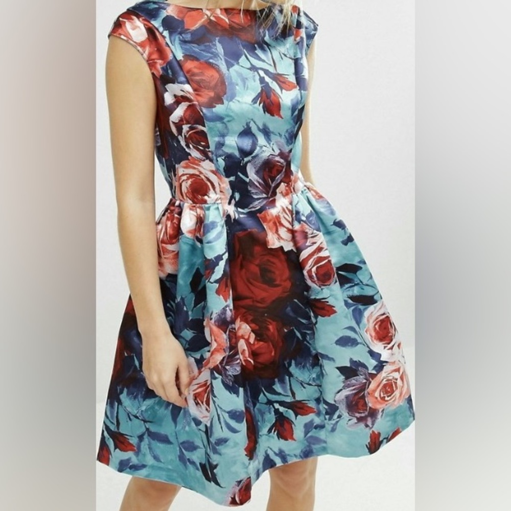 Closet London Floral Dress (Size 10 USA)